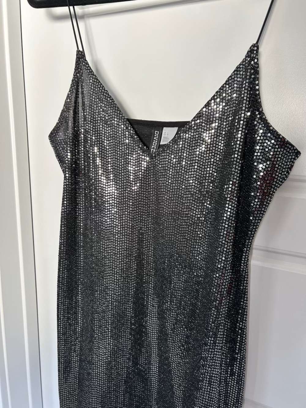 H&M Black Silver Sequin Mini Dress